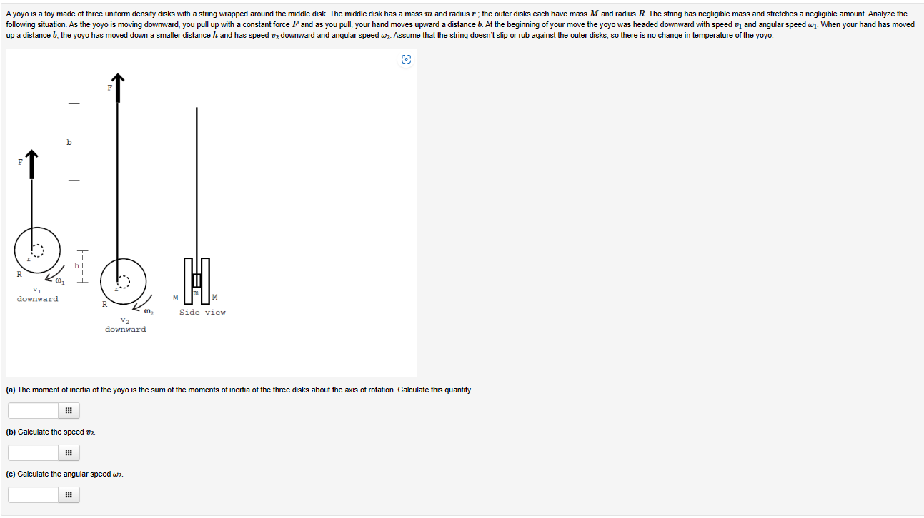 Solved Io A The Moment Of Inertia Of The Yoyo Is The Sum