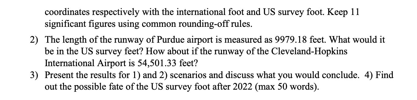 Solved 5 international foot vs us survey foot 20 pts 1 chegg