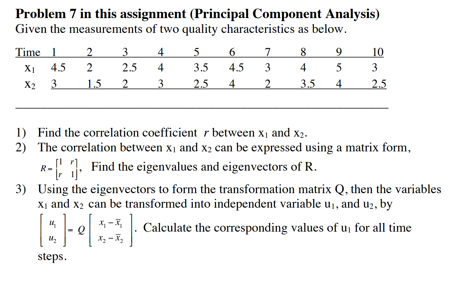 Solved Problem 7 in this assignment (Principal Component | Chegg.com