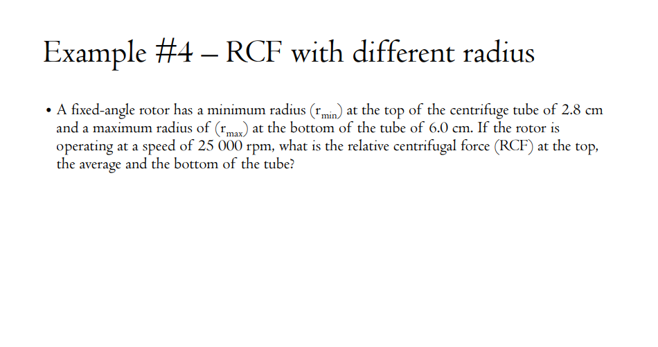 Solved Example 4 RCF with different radius • A