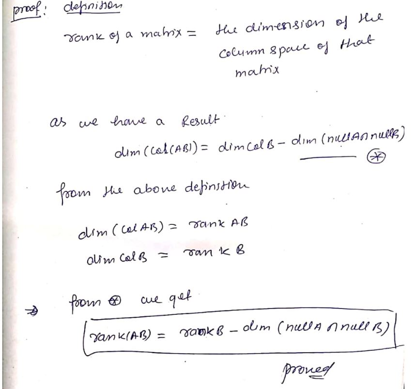 Part A Show That Null A Col Bc Null A Col B Chegg Com