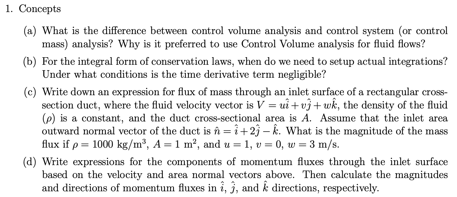 Solved (a) What is the difference between control volume | Chegg.com