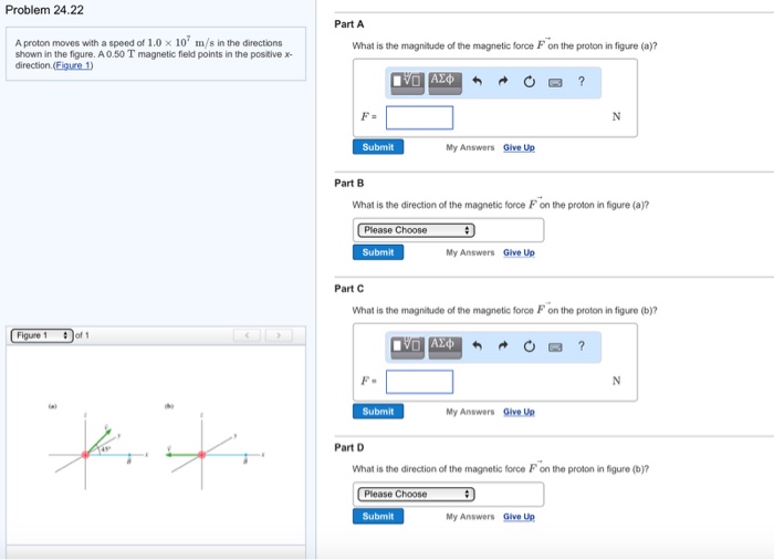 Solved A proton moves with a speed of 1.0 times 10^7 m/s in | Chegg.com