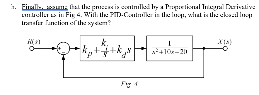 Solved f. by a Proportional Integral controller as in Now, | Chegg.com