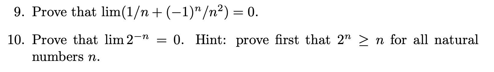 prove that lim 1 2 n 0