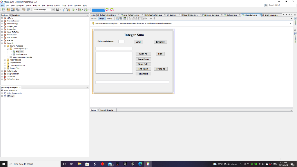 Solved Integer Sum Hi, I made a GUI program that can add | Chegg.com
