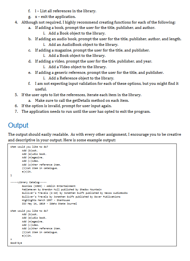 Solved Assignment Week 13: Library Catalog Application In | Chegg.com