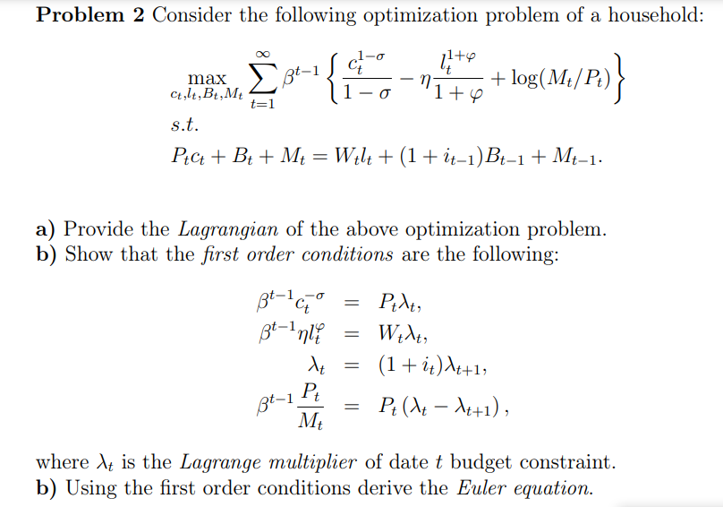 Solved Problem 2 Consider The Following Optimization Problem | Chegg.com