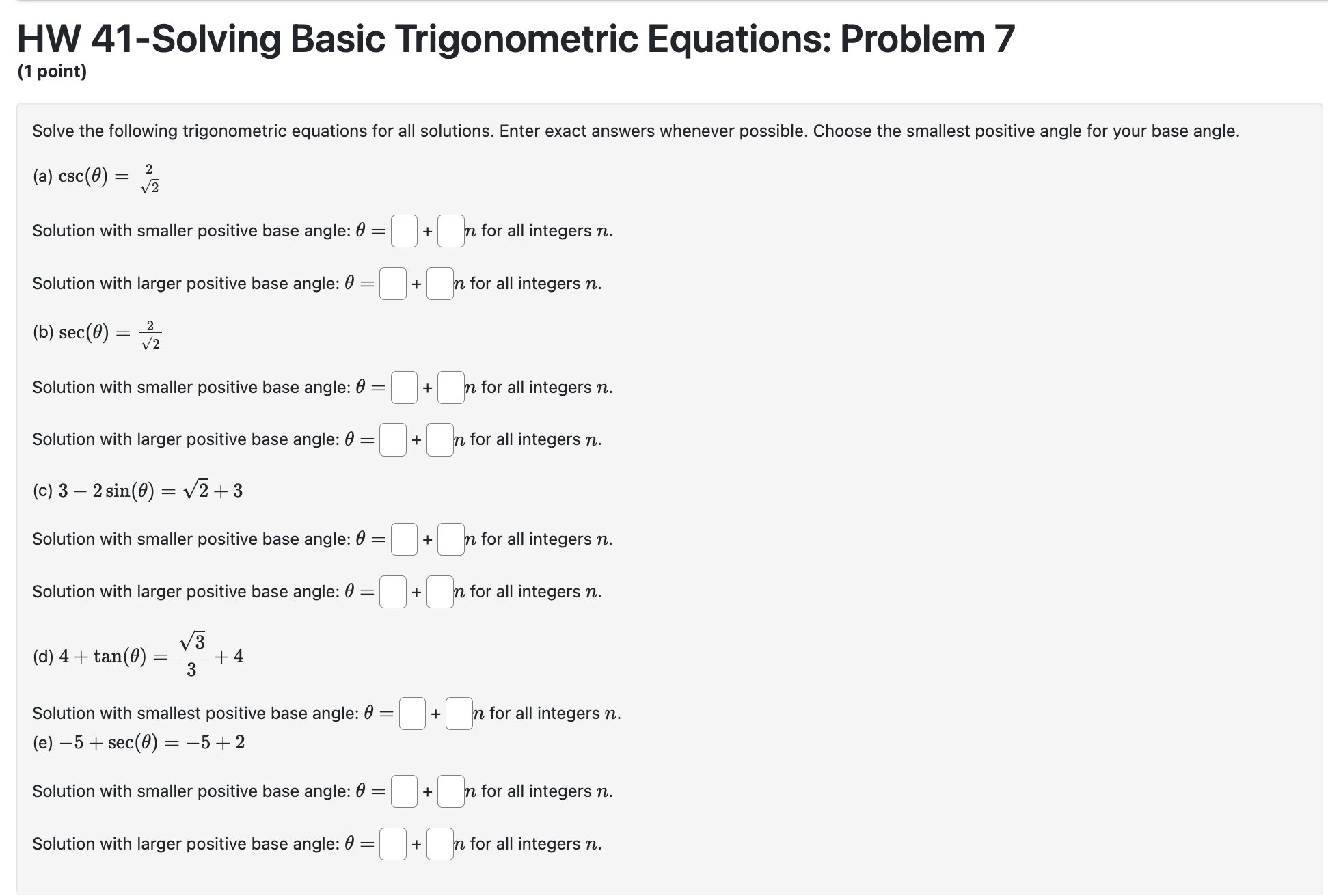 Solved Solve The Following Trigonometric Equations For All Chegg solved-solve-the-following-trigonometric-equations-for-all-chegg