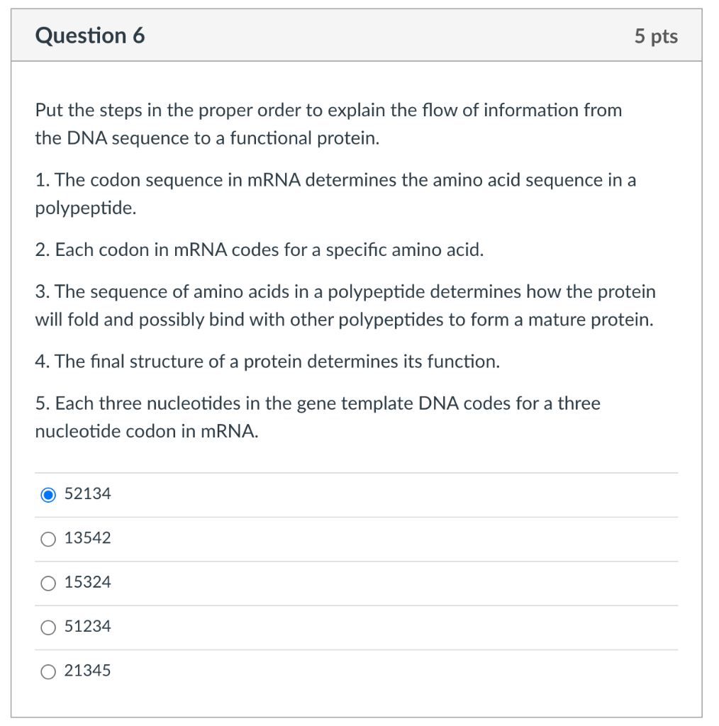 Solved Question 6 5 pts Put the steps in the proper order to | Chegg.com
