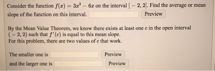Solved Consider the function f(x) 3 -6z on the interval-2, | Chegg.com