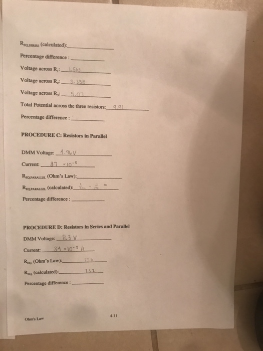experiment 4 ohm's law