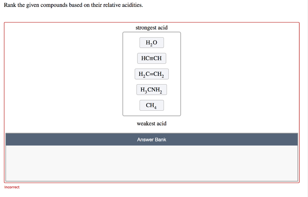 Rank The Given Compounds Based On Their Relative Chegg Com