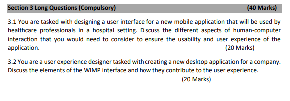 Solved 3.1 You are tasked with designing a user interface | Chegg.com