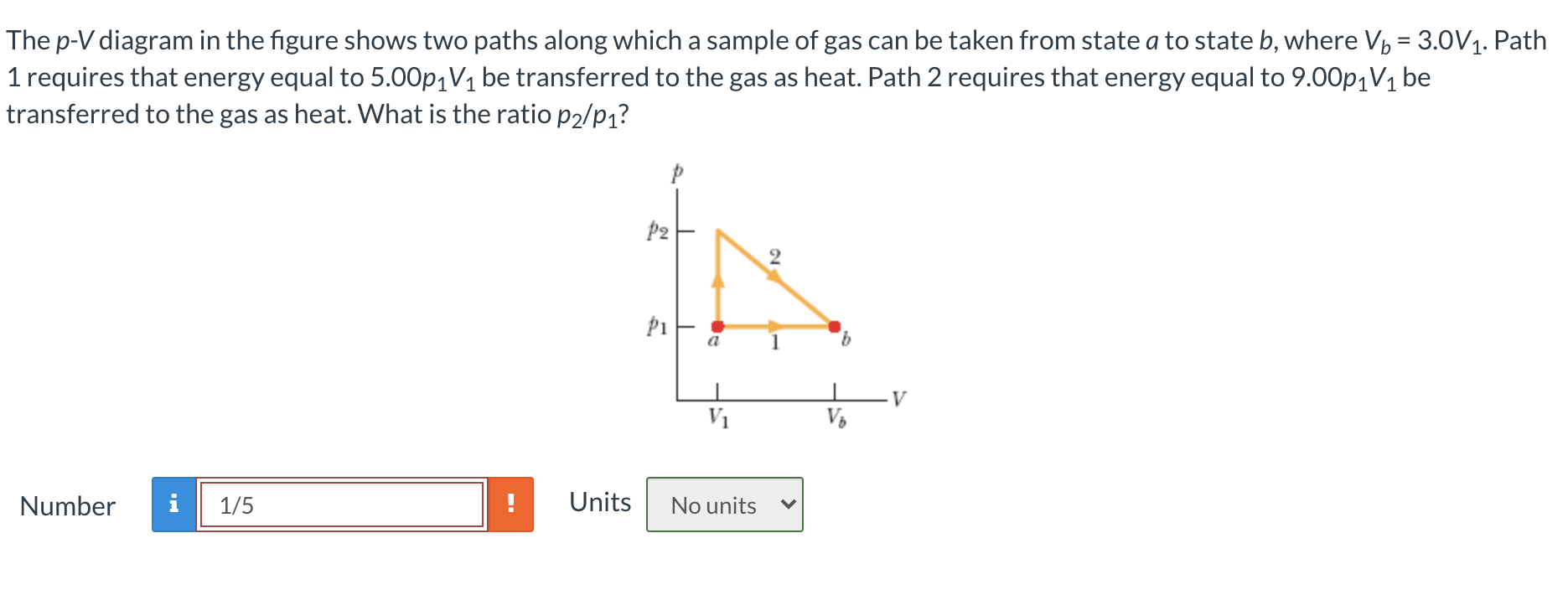 Solved The P-V Diagram In The Figure Shows Two Paths Along | Chegg.com