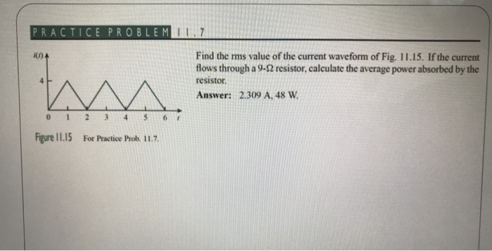 Solved PRACTICE PROBLEM Find The Rms Value Of The Current | Chegg.com