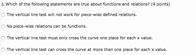 Solved 1. Which one of the following is a function? (4 | Chegg.com