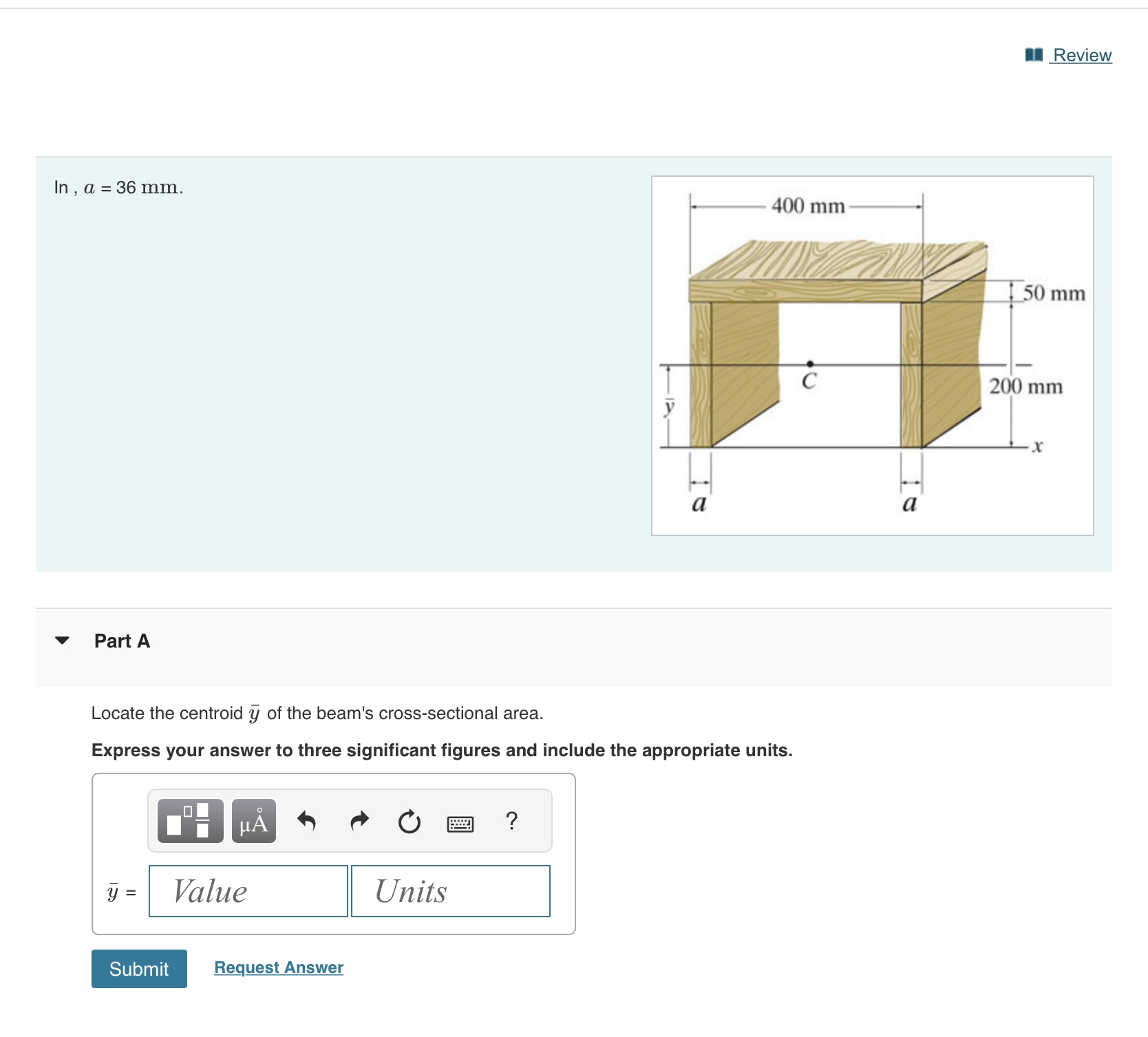 激安 Solved a=36 beam's the of yˉ centroid the Locate A Part mm. 囲碁