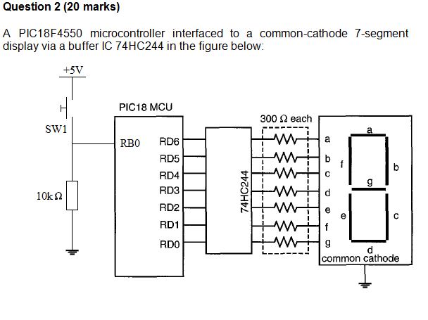 Solved Question 2 (20 marks) A PIC18F4550 microcontroller | Chegg.com