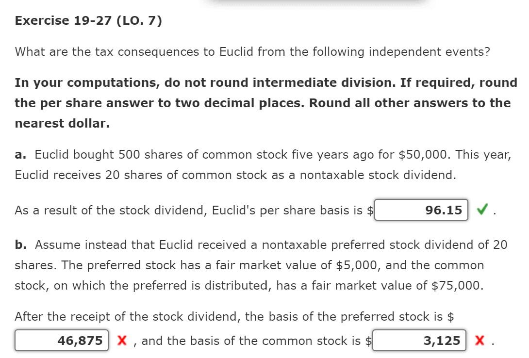 Solved What Are The Tax Consequences To Euclid From The | Chegg.com