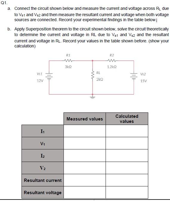 Solved Q1. a. Connect the circuit shown below and measure | Chegg.com
