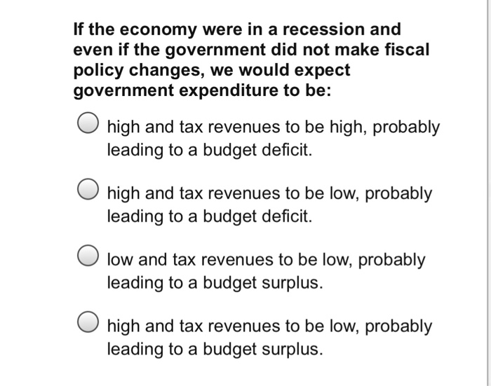 Solved If the economy were in a recession and even if the | Chegg.com