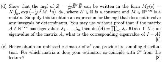 R Is In A Linear Regression Model With N P The Chegg Com