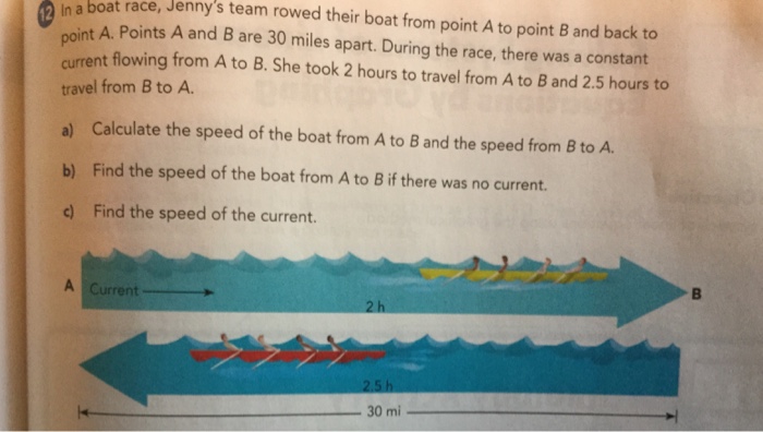 Solved In a boat race, Jenny's team rowed their boat from | Chegg.com
