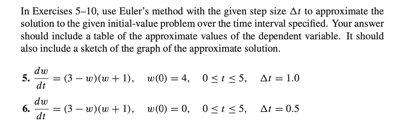 Solved In Exercises 5-10, ﻿use Euler's Method With The Given | Chegg.com