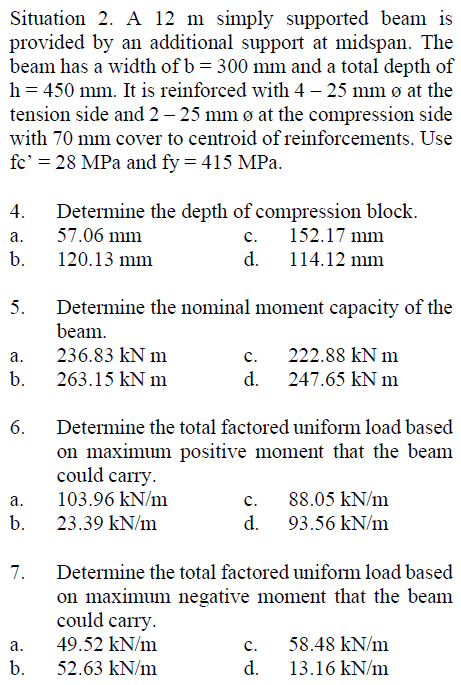 Solved Situation 2. A 12 m simply supported beam is provided | Chegg.com