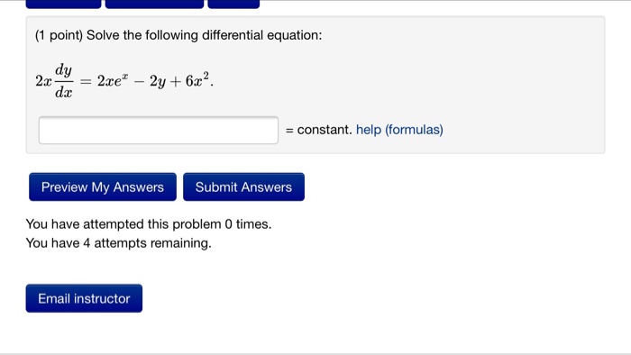 Solved Solve the following differential equation: 2x dy/dx | Chegg.com