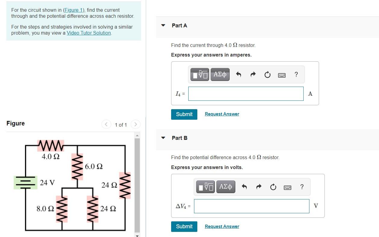 Solved For The Circuit Shown In (Figure 1), Find The Current | Chegg.com