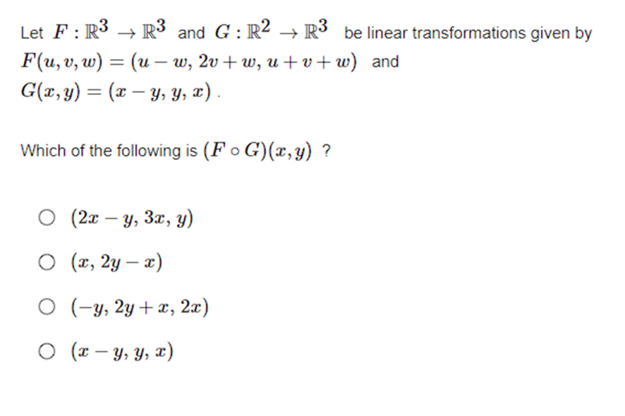 Solved Let F R3→r3 And G R2→r3 Be Linear Transformations