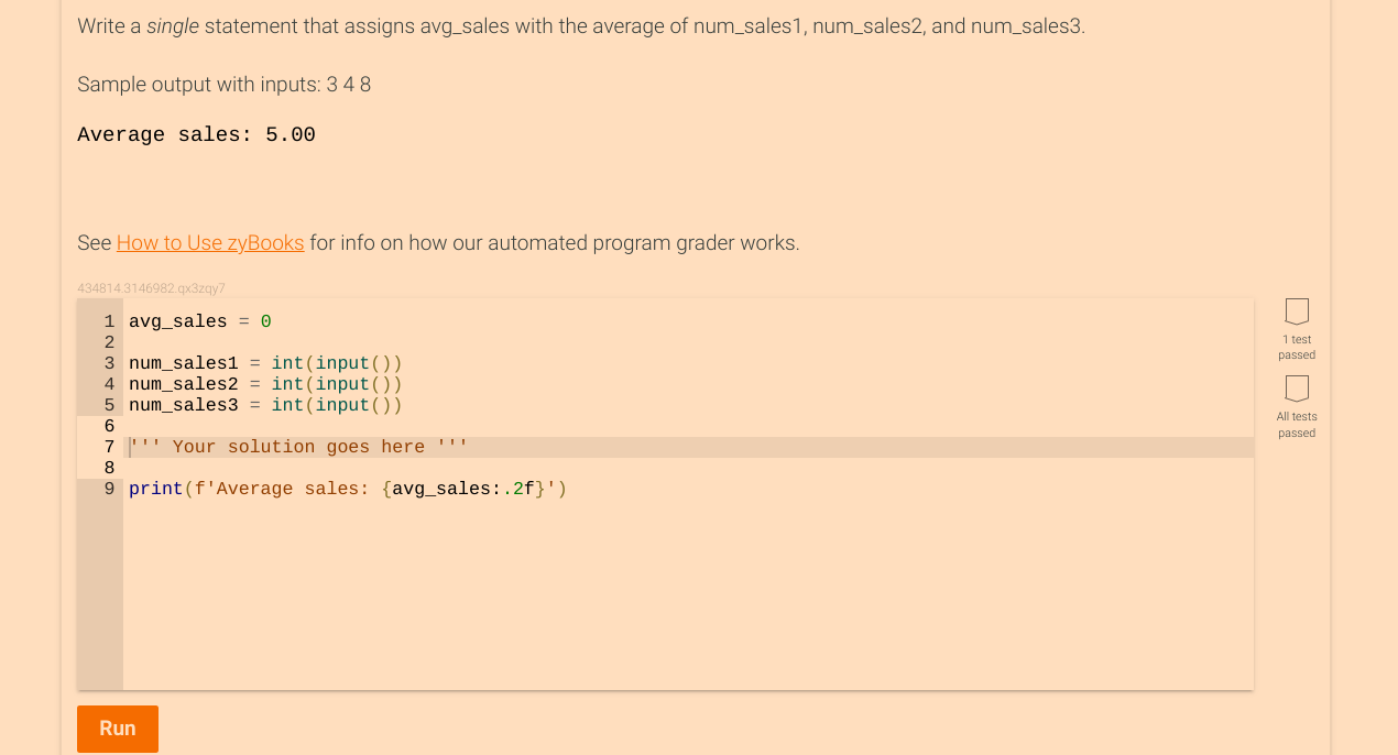 Solved Write A Single Statement That Assigns Avg_sales With | Chegg.com