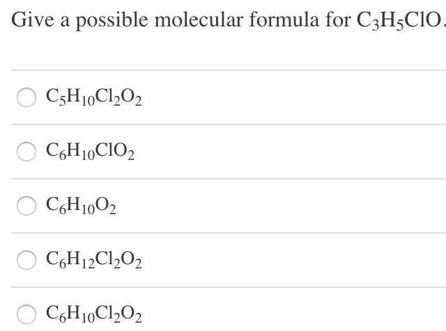 Solved Determine the molecular formula for a compound that | Chegg.com