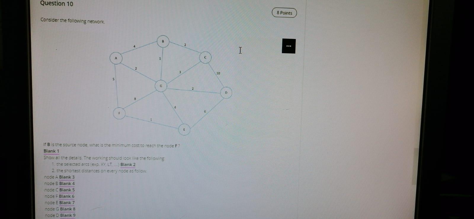 Solved Question 10 8 Points Consider the following network 2 | Chegg.com