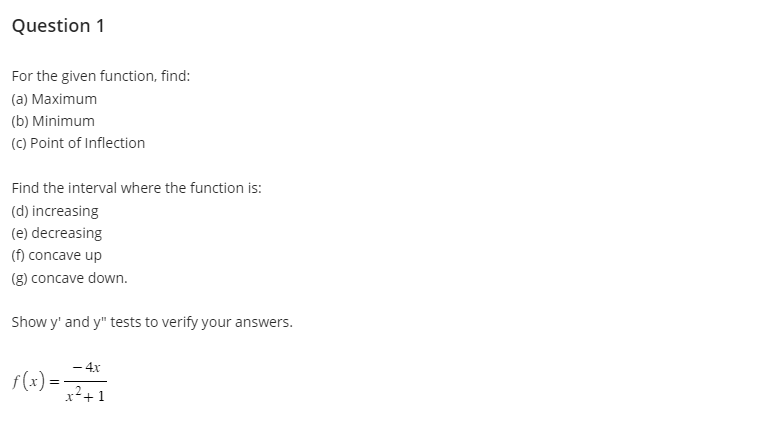 Solved For The Given Function, Find: (a) Maximum (b) Minimum | Chegg.com