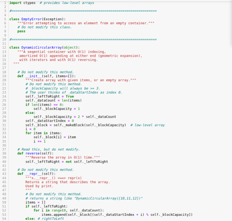 Solved 1 import ctypes # provides low-level arrays 2 3 4 5 | Chegg.com