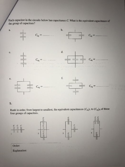 Solved Resistors and Capacitors in Series and in Parallel