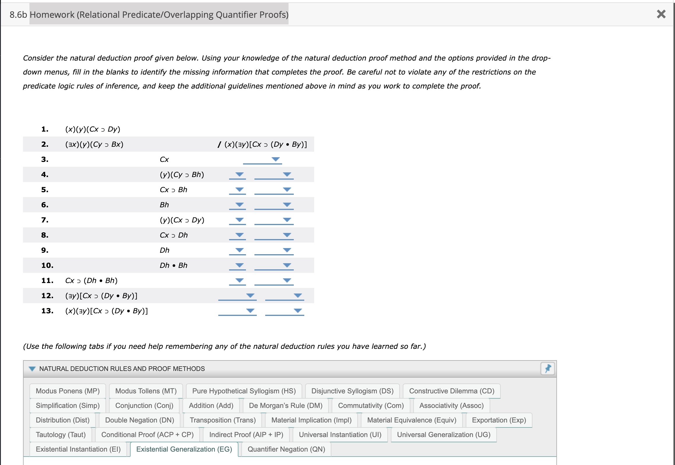 Consider The Natural Deduction Proof Given Below. | Chegg.com