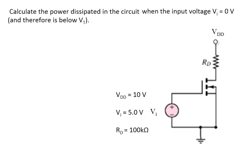 Solved Calculate the power dissipated in the circuit when Circuit Diagram