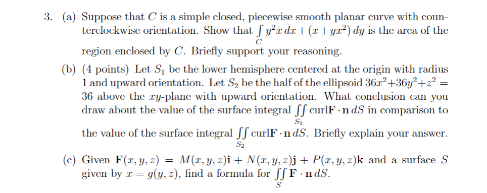 Solved с 3. (a) Suppose that C is a simple closed, piecewise | Chegg.com