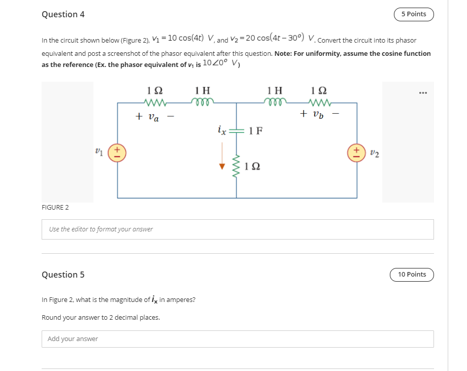 Solved Question 1 5 Points In the circuit shown below | Chegg.com