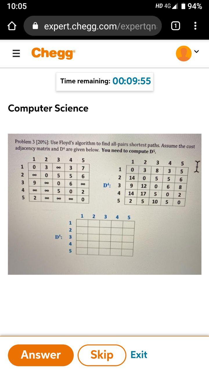 Solved 10:05 HD 4G 194% Expert.chegg.com/experton = Chegg | Chegg.com