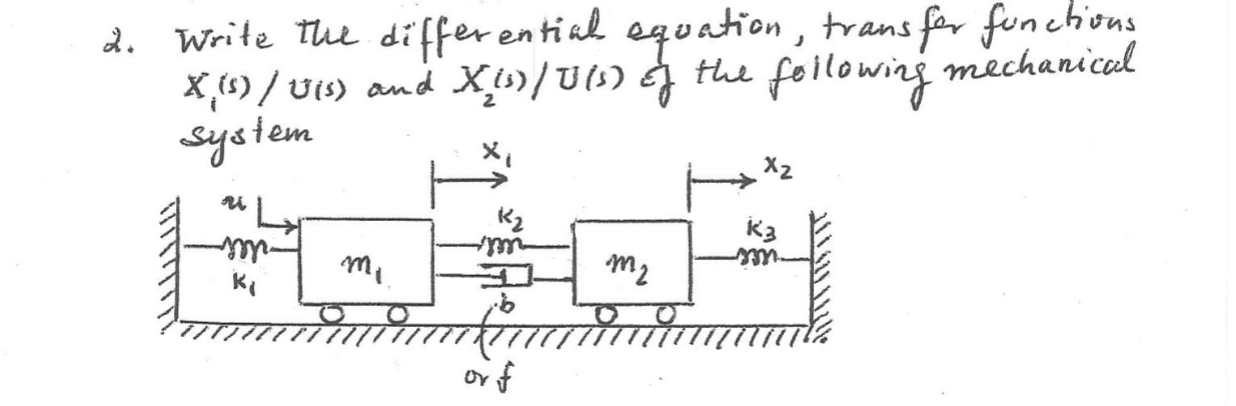 Solved 2 Write The Differential Equation Transfor