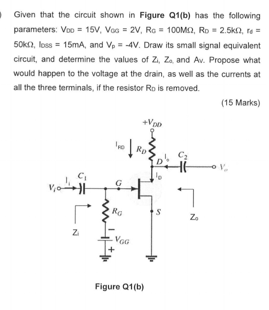 Solved Given That The Circuit Shown In Figure Q1(b) Has The | Chegg.com