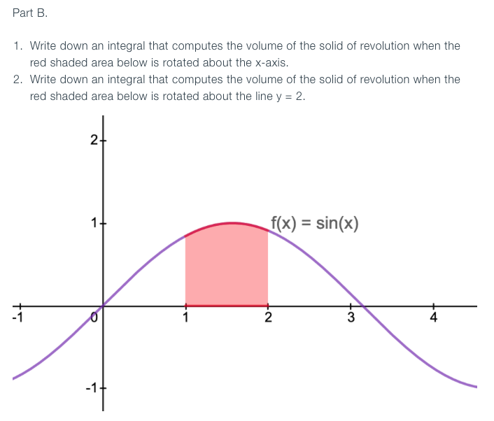 Solved Part B. 1. Write down an integral that computes the | Chegg.com