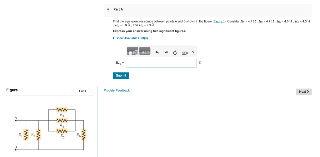 Solved Find The Equivalent Resistance Between Points A And B | Chegg.com