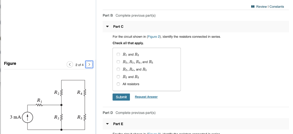 Solved I Review I Constants Part A For the circuit shown | Chegg.com