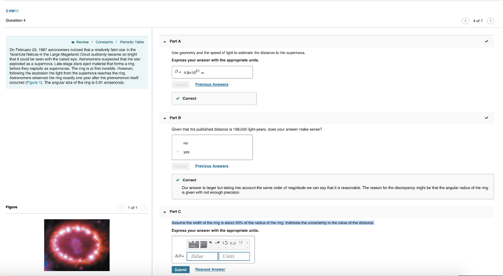Solved PART C: Assume the width of the ring is about 20% of | Chegg.com